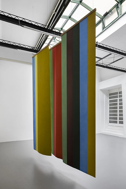 Untitled, 2022, oil on linen and oil on canvas, 375 × 110,5 cm