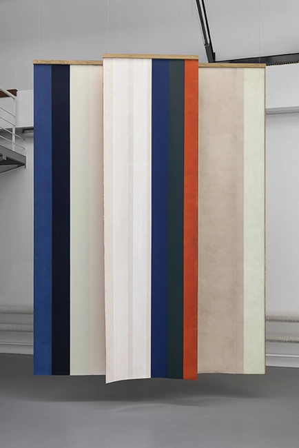 Untitled, 2022, oil on linen and oil on canvas, 375 × 110,5 cm