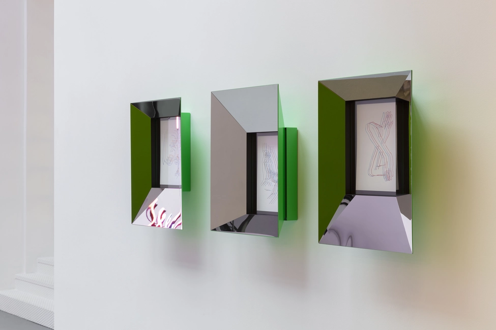 Like They Were Eternal, 2021, china on paper, steel, 56 x 43 x 13 cm (each)