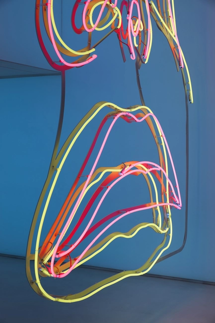 Patrick Tuttofuoco, Materia Esotica, 2025, Neon Light, 450 x 400 cm (detail); photo: Sara Magni